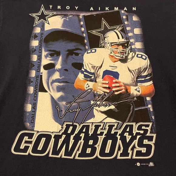 Vintage Joy Athletic Wear Dallas Cowboys Troy Aikman Graphic T - Picture 2 of 6
